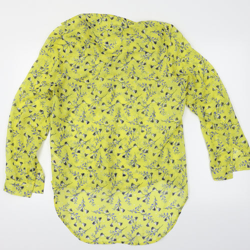 Peacocks Womens Yellow Floral  Basic Blouse Size 12