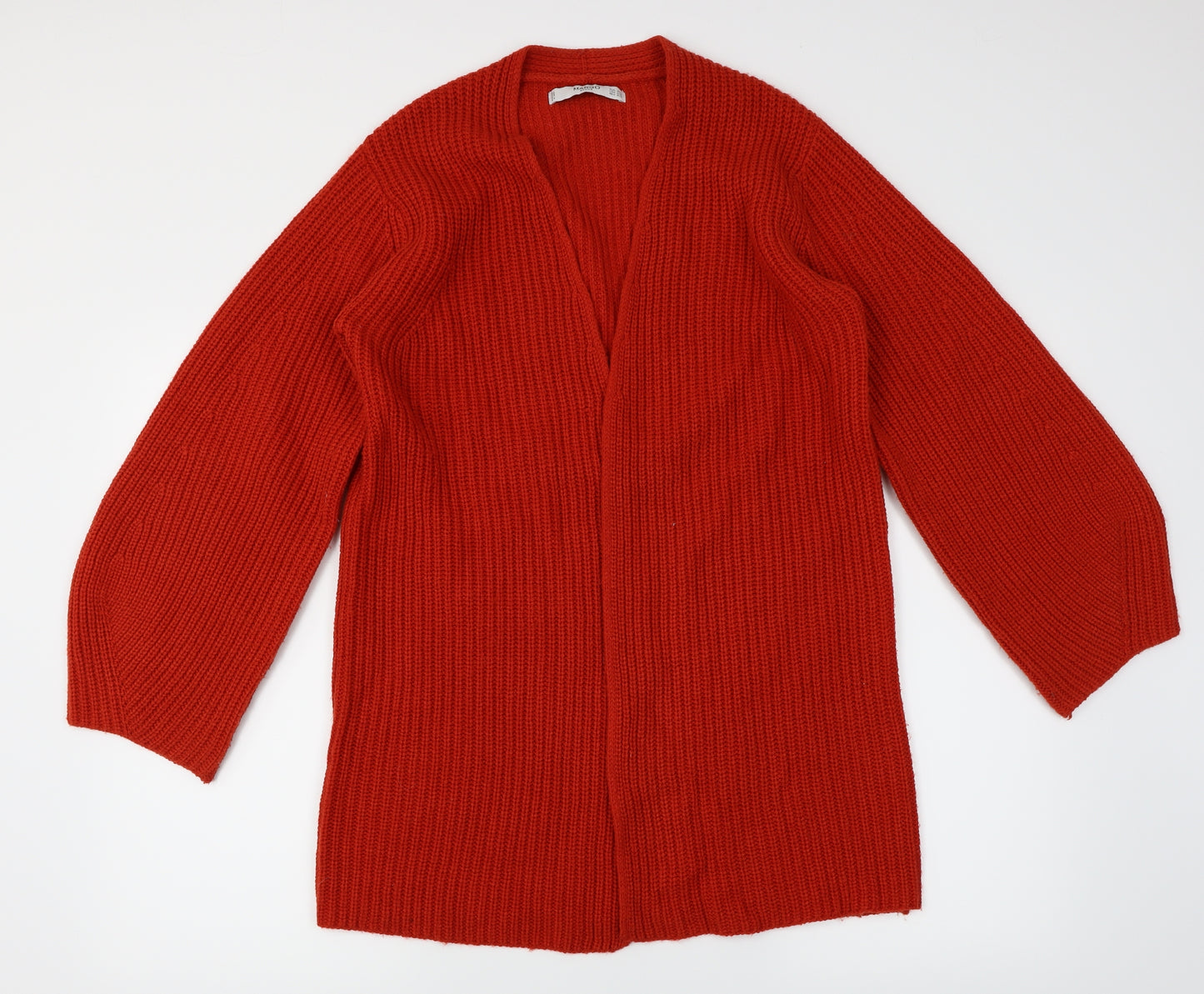 Mango Womens Orange  Knit Cardigan Jumper Size M