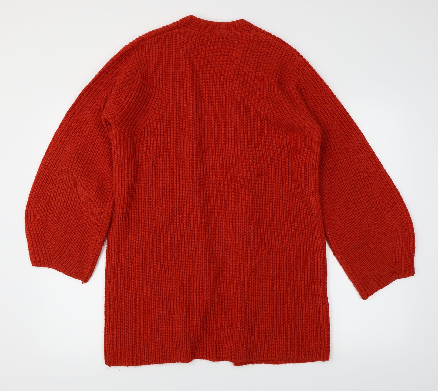 Mango Womens Orange  Knit Cardigan Jumper Size M