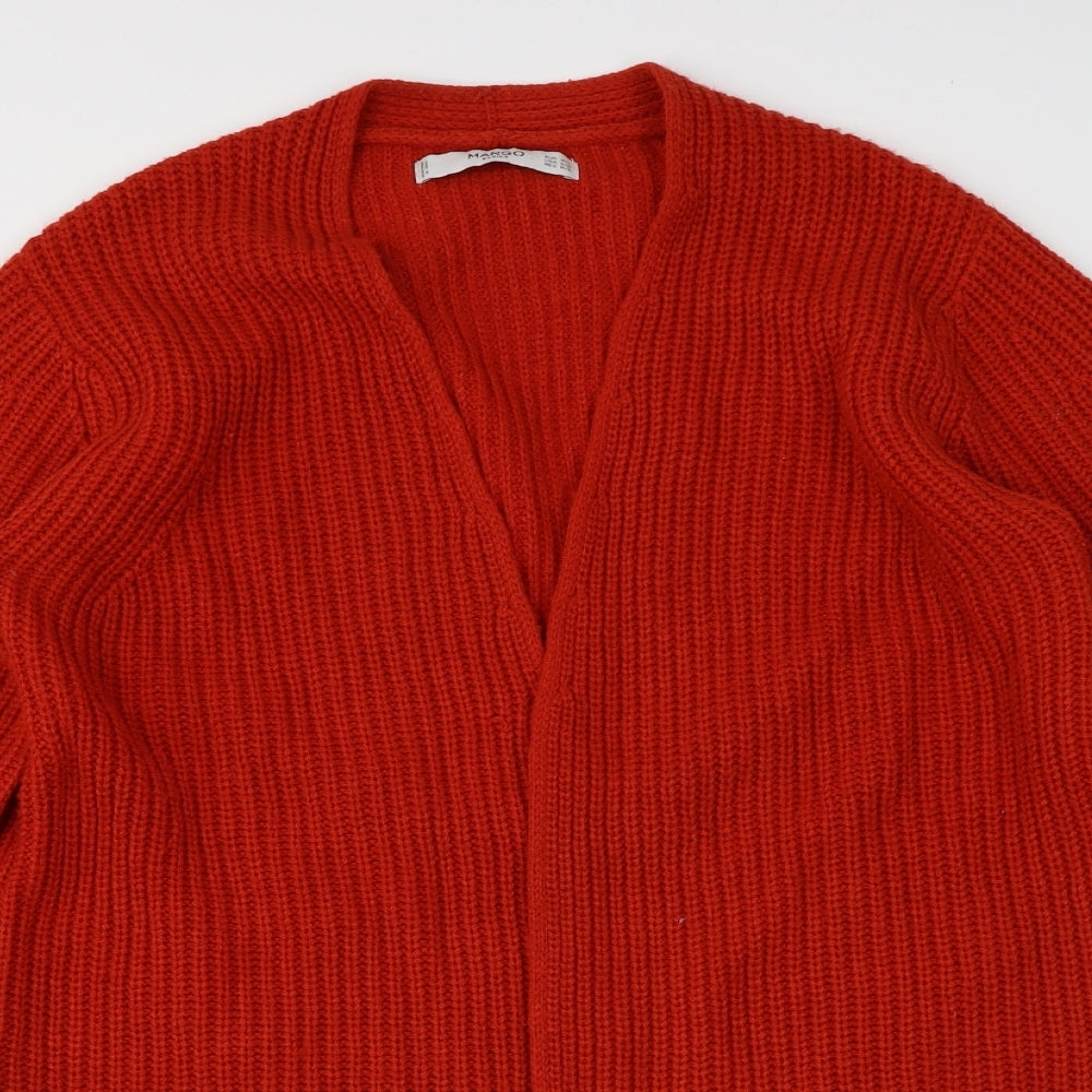 Mango Womens Orange  Knit Cardigan Jumper Size M