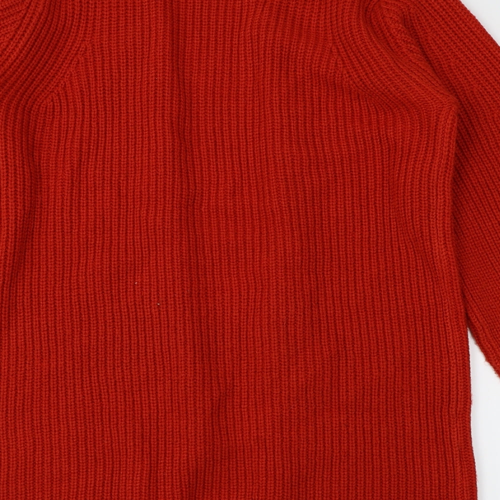 Mango Womens Orange  Knit Cardigan Jumper Size M
