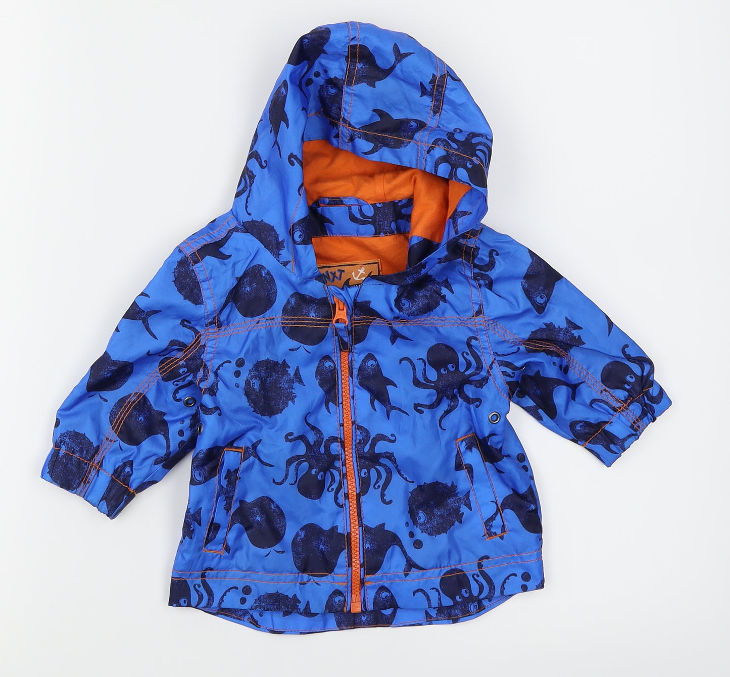 NEXT Boys Blue   Shirt Jacket Coat Size 3-6 Months  - Octopus Fish