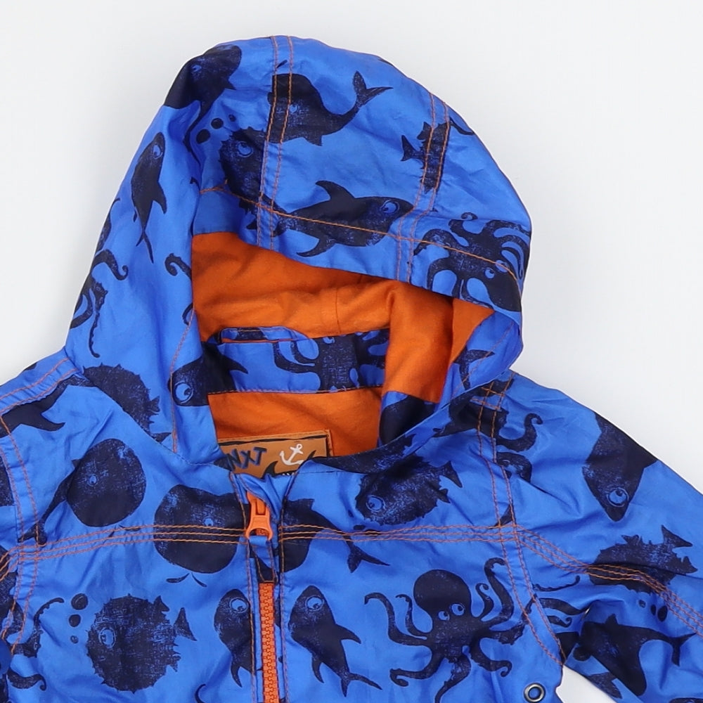 NEXT Boys Blue   Shirt Jacket Coat Size 3-6 Months  - Octopus Fish