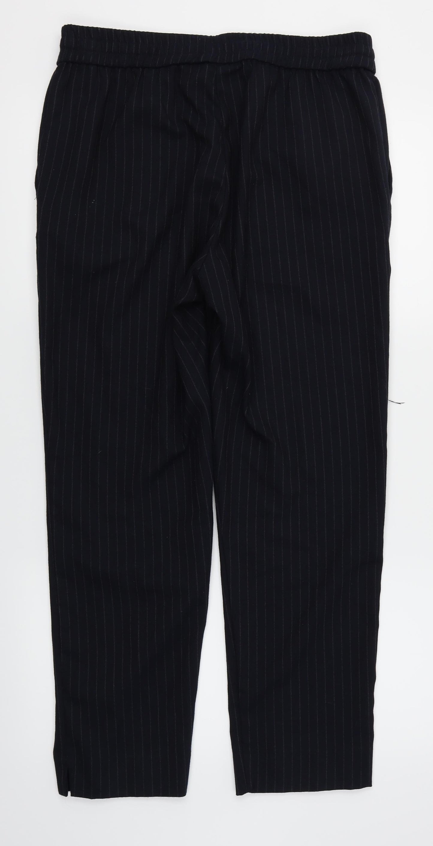 H&M Womens Blue Striped  Dress Pants Trousers Size 14 L27 in