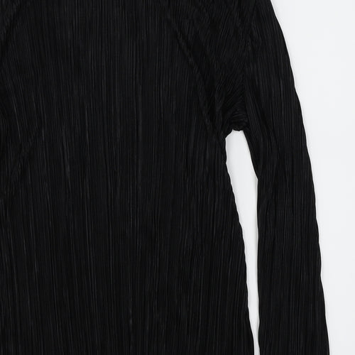 H&M Womens Black   Basic Blouse Size M  - pleated sheer