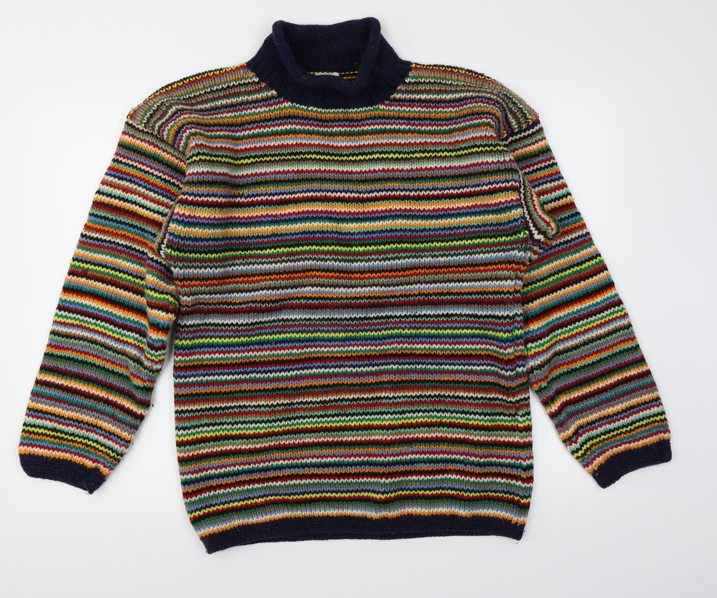 Las Americas Mens Multicoloured Striped Knit Pullover Jumper Size L