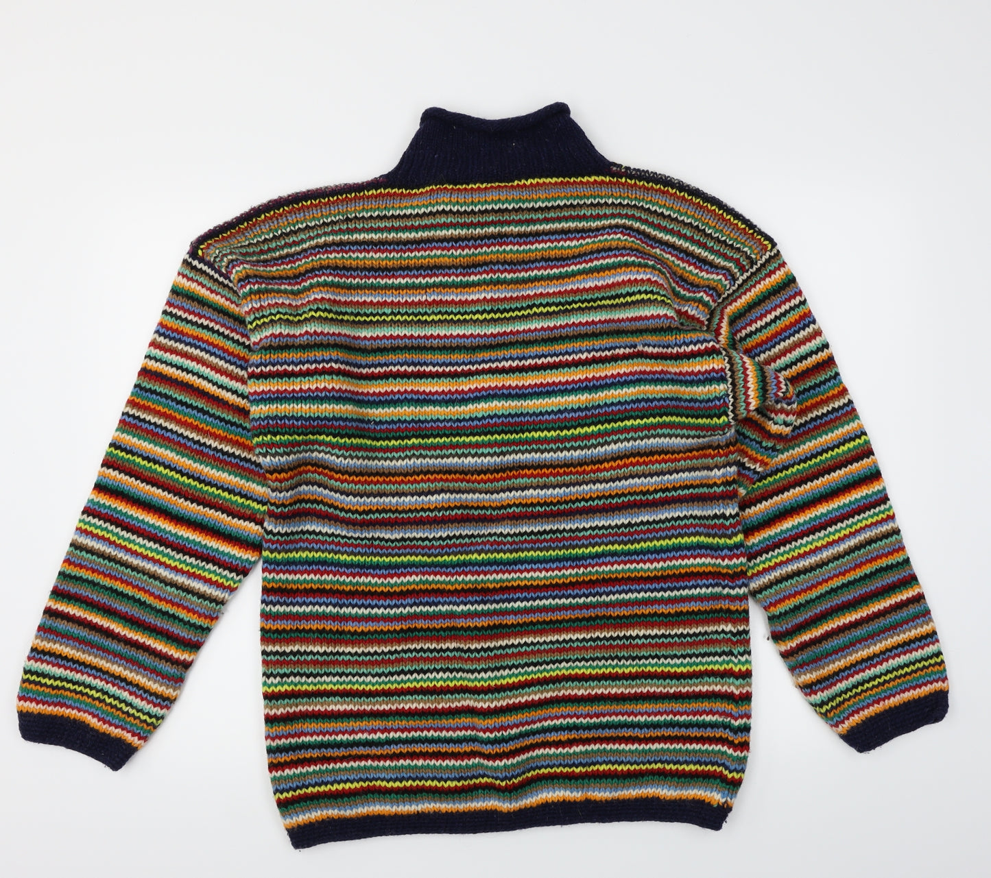 Las Americas Mens Multicoloured Striped Knit Pullover Jumper Size L