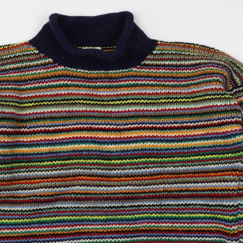 Las Americas Mens Multicoloured Striped Knit Pullover Jumper Size L