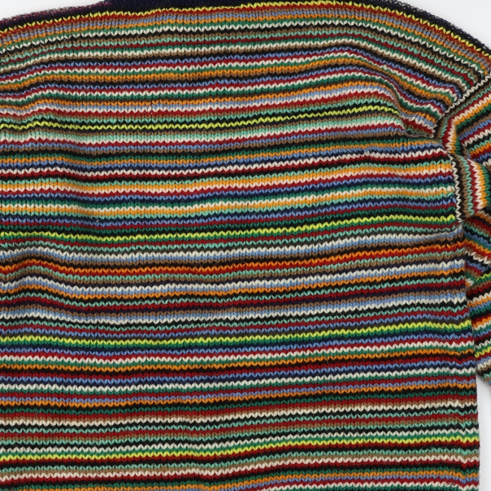 Las Americas Mens Multicoloured Striped Knit Pullover Jumper Size L