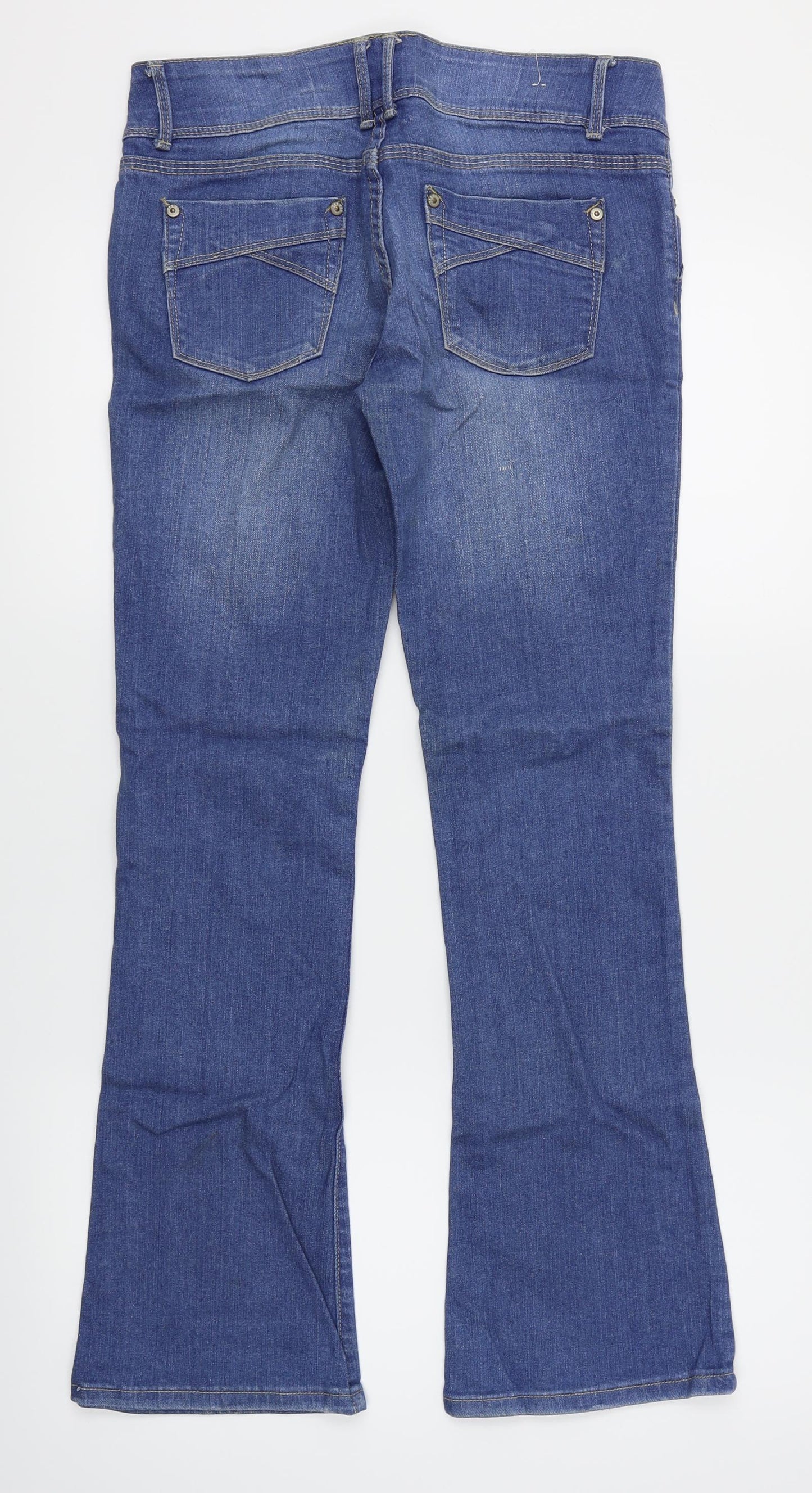 YesYes Womens Blue  Denim Flared Jeans Size 8 L29 in