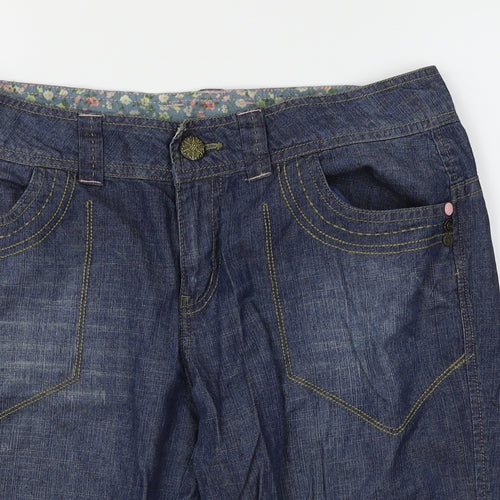 DenimCo Womens Blue  Denim Boyfriend Shorts Size 12