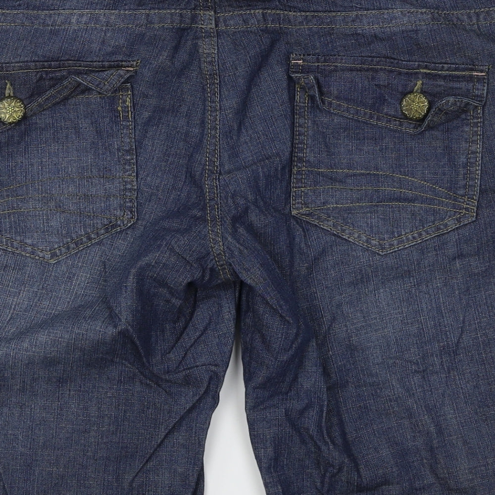 DenimCo Womens Blue  Denim Boyfriend Shorts Size 12