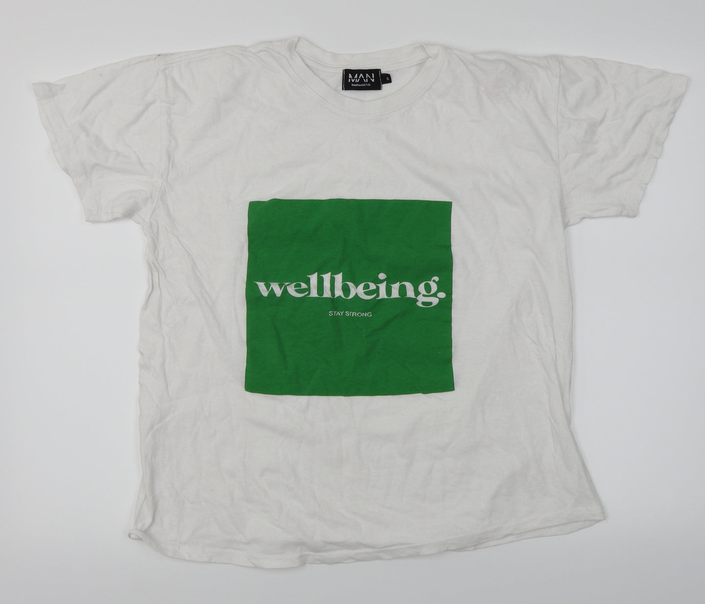 Boohoo Mens White    T-Shirt Size S