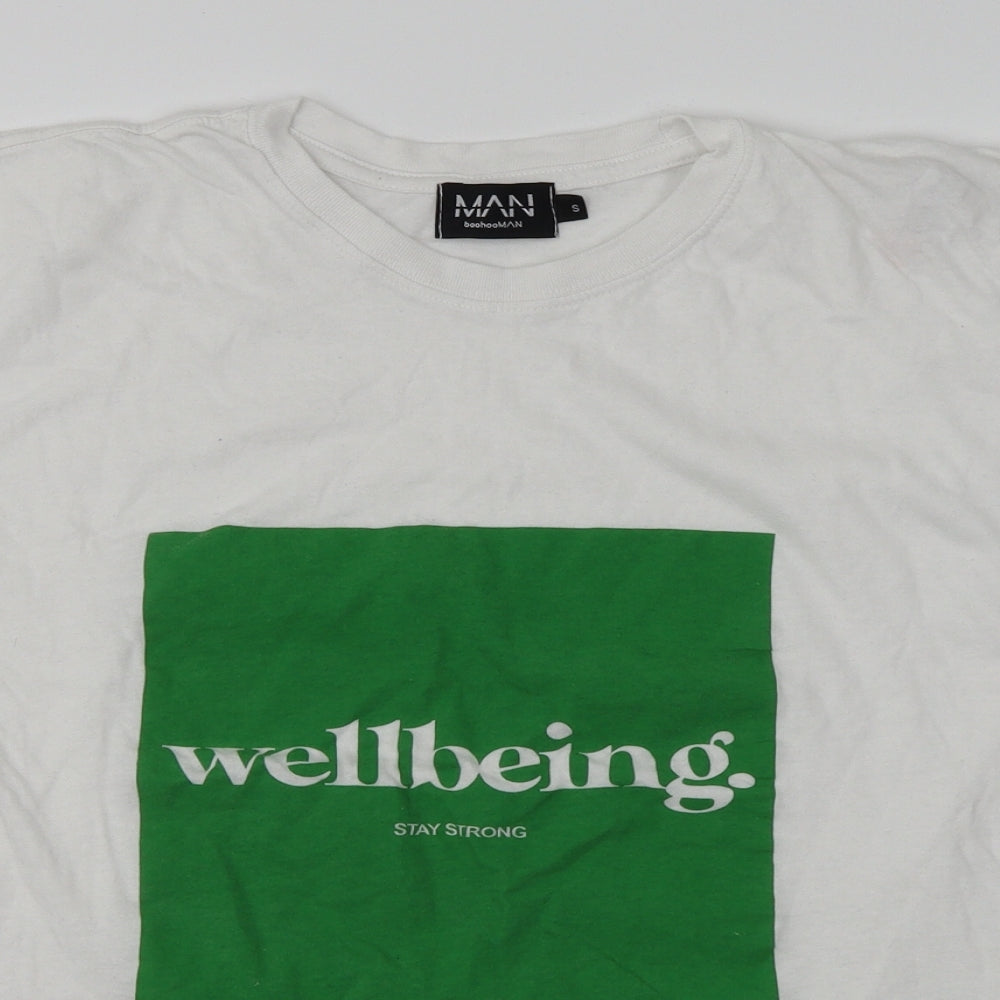 Boohoo Mens White    T-Shirt Size S