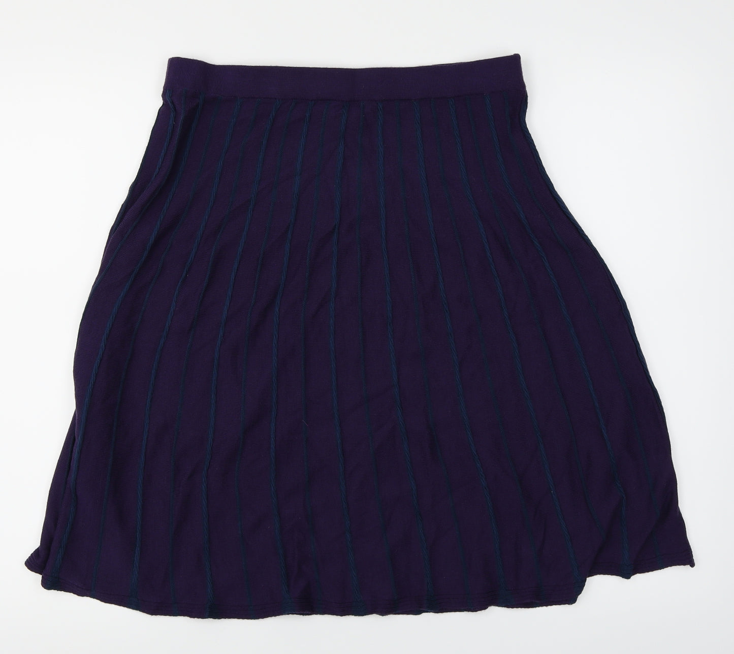 Atmosphere Womens Purple Striped Knit Flare Skirt Size 14