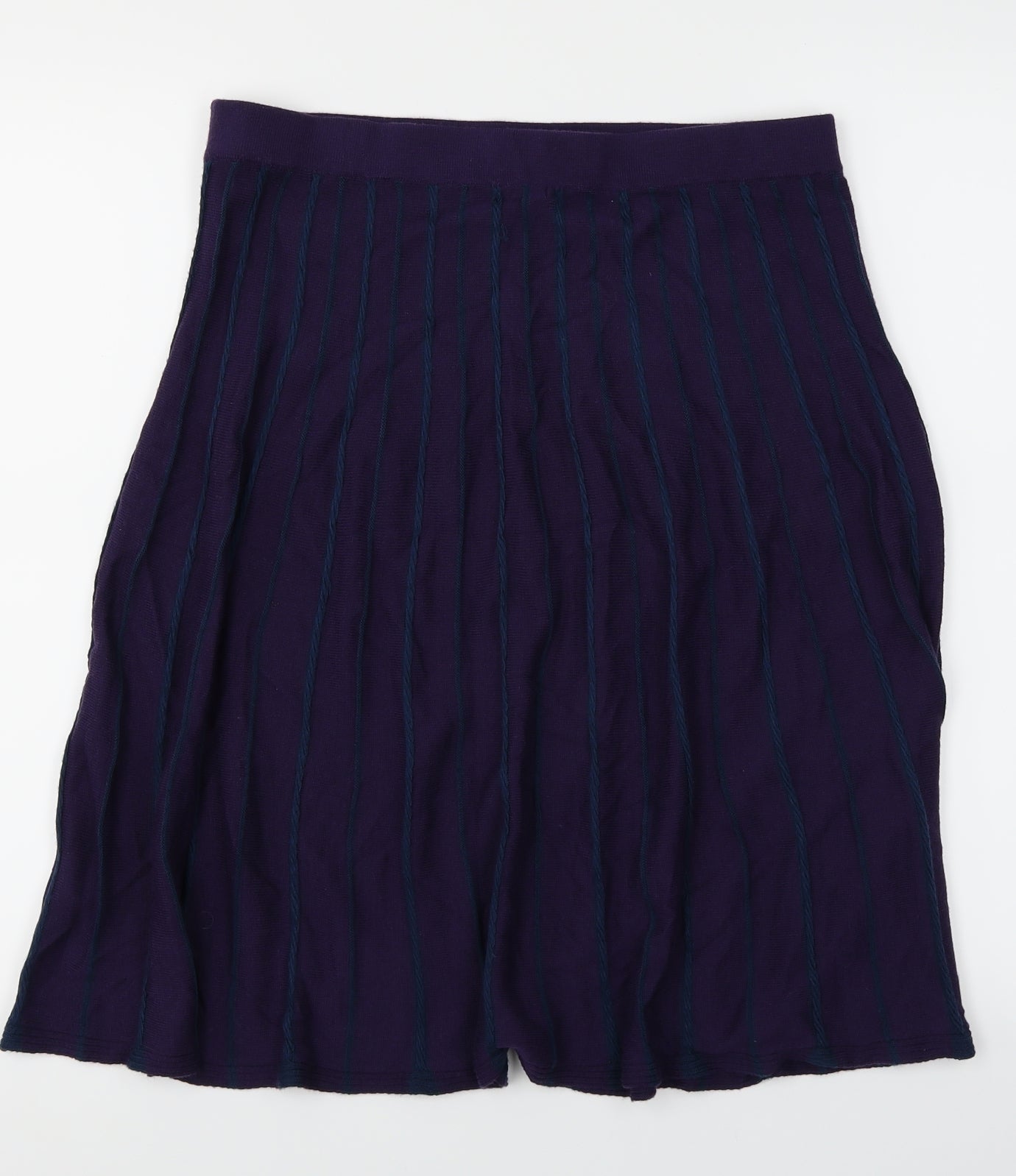 Atmosphere Womens Purple Striped Knit Flare Skirt Size 14
