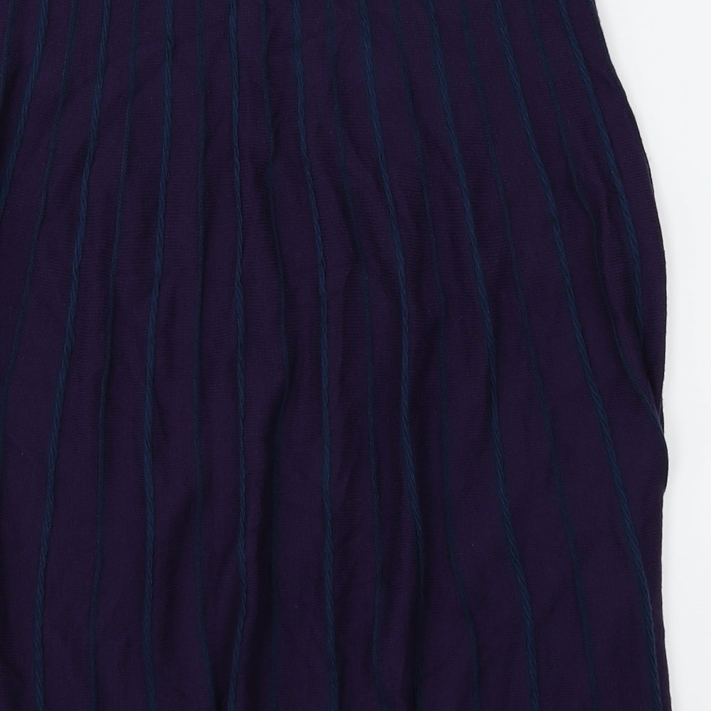 Atmosphere Womens Purple Striped Knit Flare Skirt Size 14