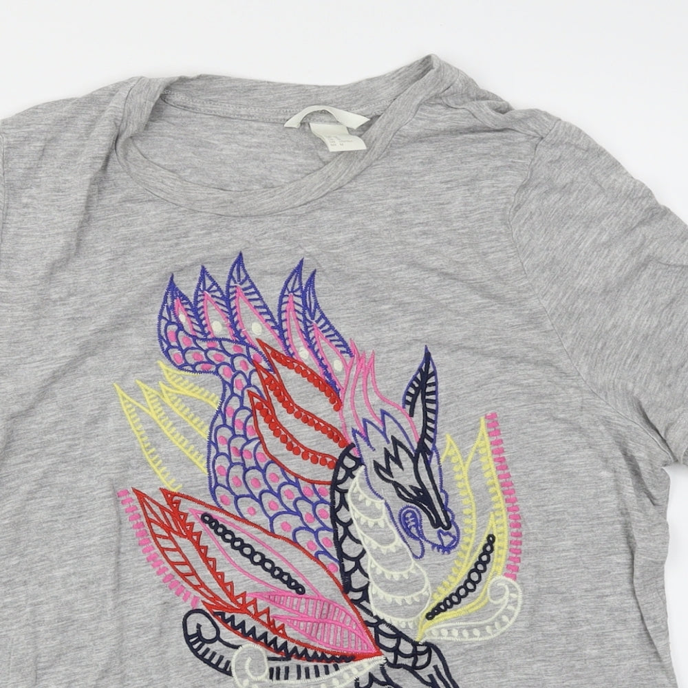 H&M Womens Grey   Basic T-Shirt Size M