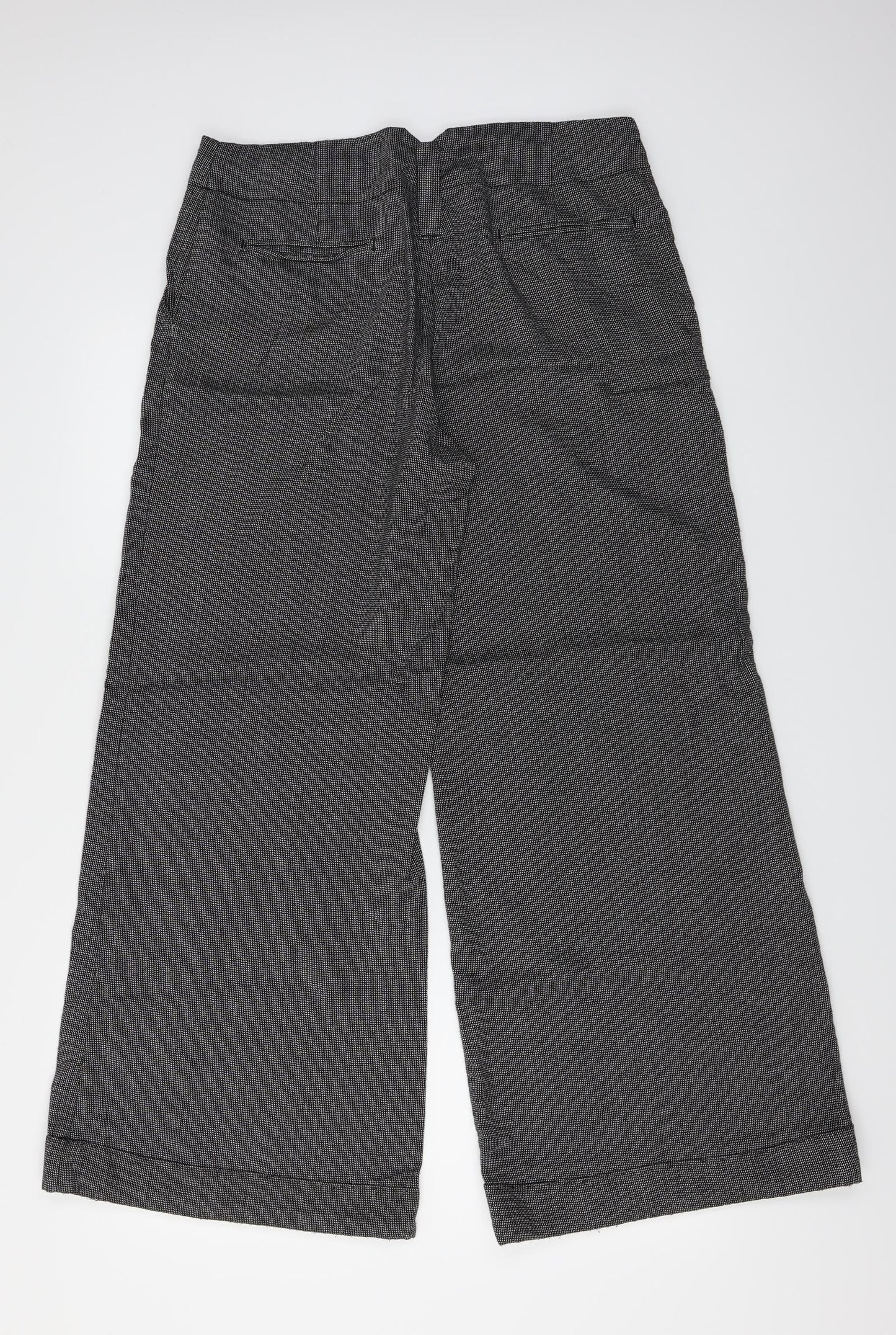 NEXT Womens Black Herringbone  Trousers  Size 12 L26 in