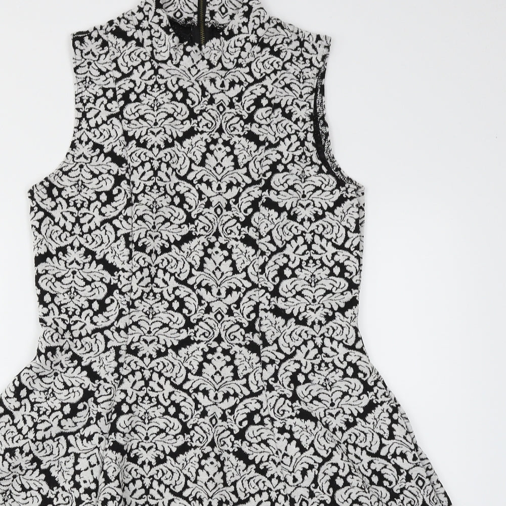 South  Womens Black Paisley  Fit & Flare  Size 16