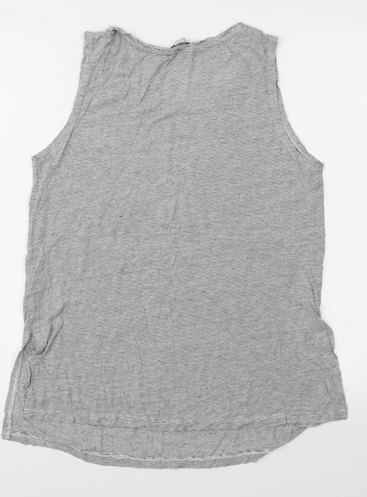 Peacocks Womens Grey Striped  Basic T-Shirt Size 14