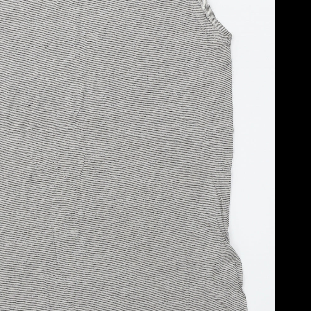 Peacocks Womens Grey Striped  Basic T-Shirt Size 14