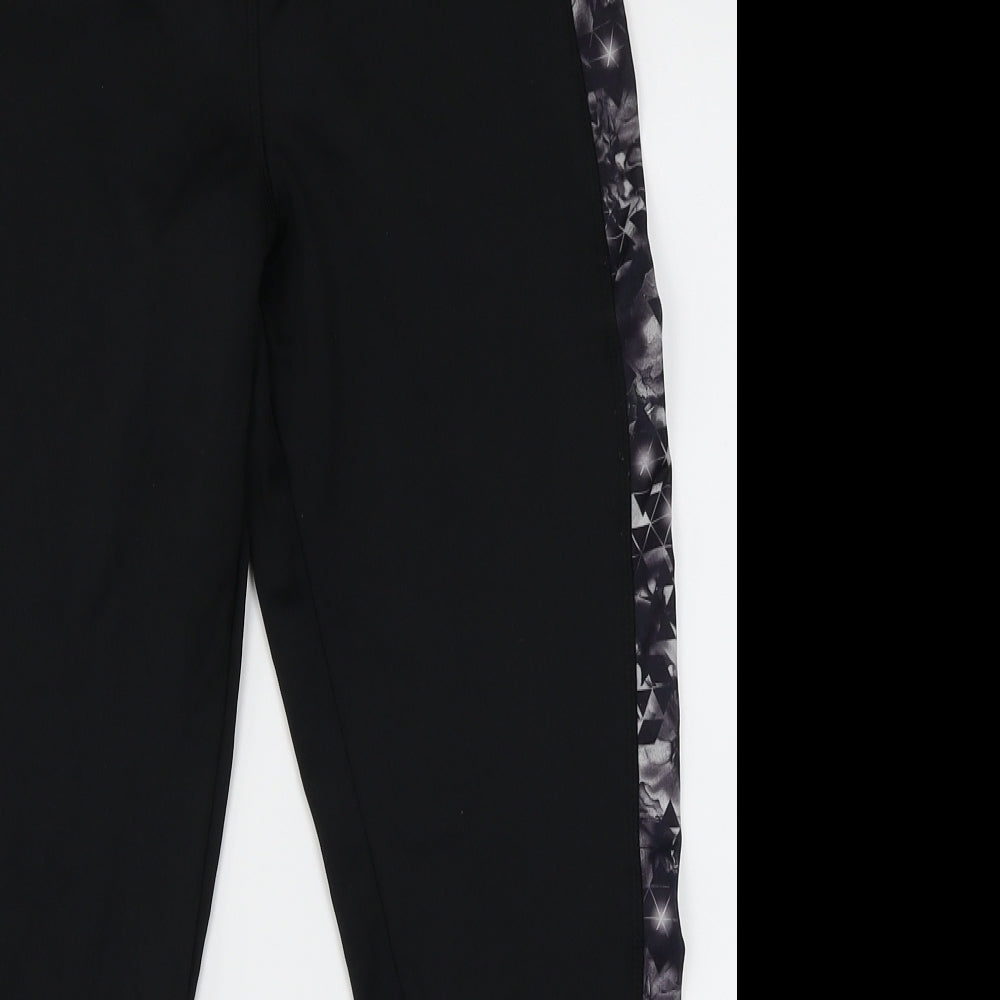 Athletic Works Womens Black Geometric  Capri Leggings Size M L23 in