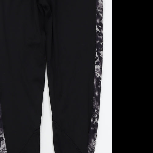 Athletic Works Womens Black Geometric  Capri Leggings Size M L23 in