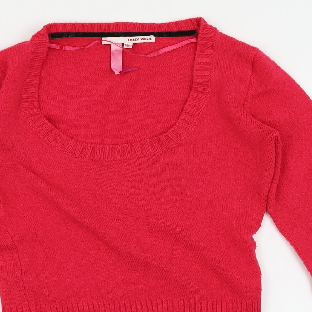 TALLY WEiJL Womens Pink   Pullover Jumper Size 8