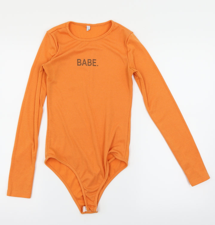 Preworn Womens Orange   Bodysuit One-Piece Size S