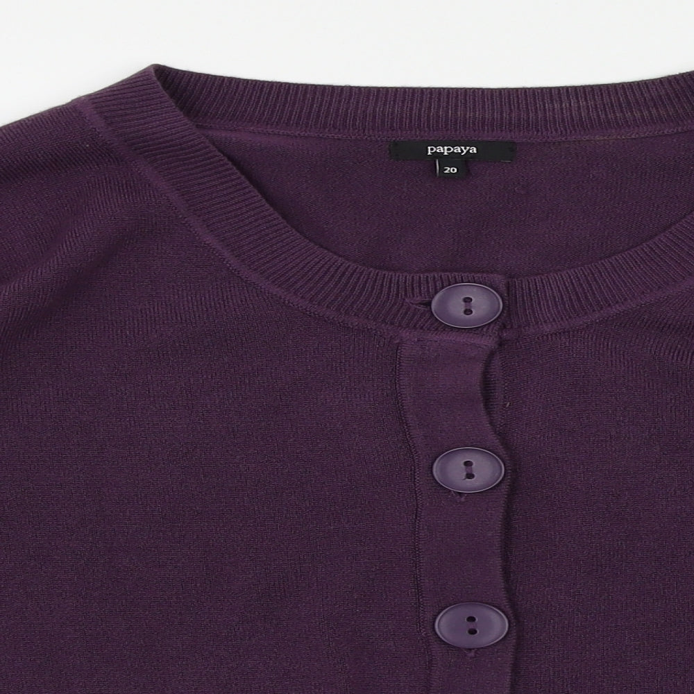 Papaya Womens Purple   Cardigan Jumper Size 20