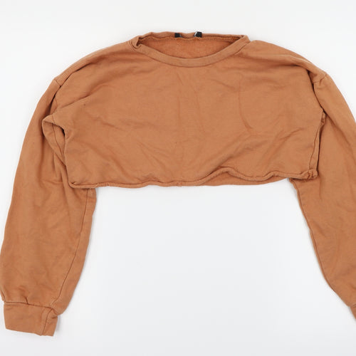 PRETTYLITTLETHING Womens Orange   Pullover Jumper Size 8  - Cropped