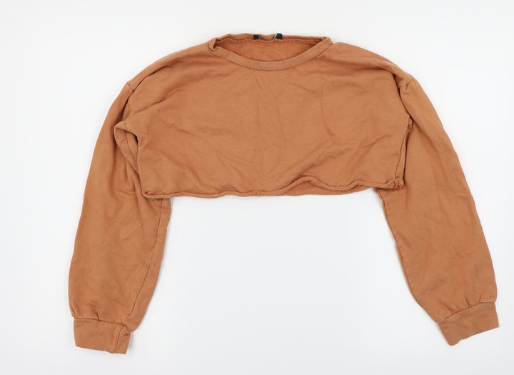 PRETTYLITTLETHING Womens Orange   Pullover Jumper Size 8  - Cropped
