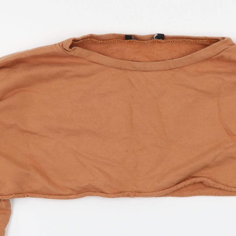 PRETTYLITTLETHING Womens Orange   Pullover Jumper Size 8  - Cropped