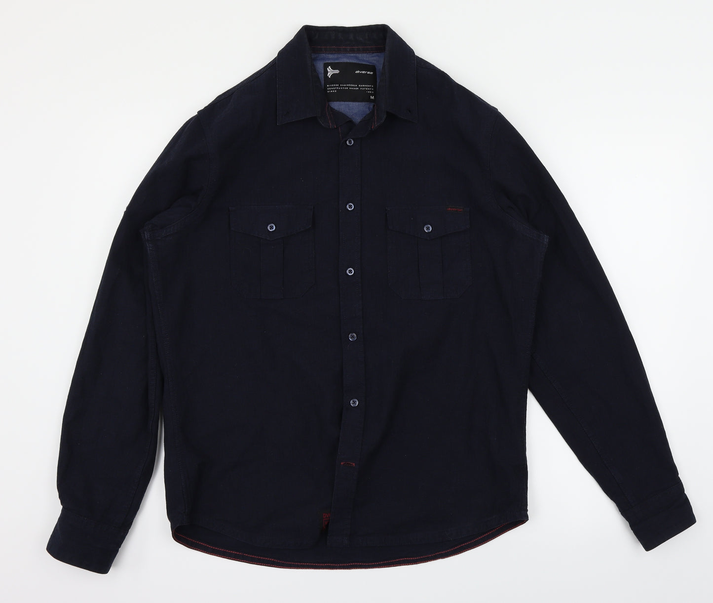Diverse Mens Blue    Button-Up Size M