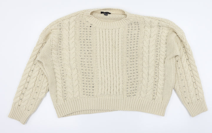 New Look Womens White   Pullover Jumper Size 12