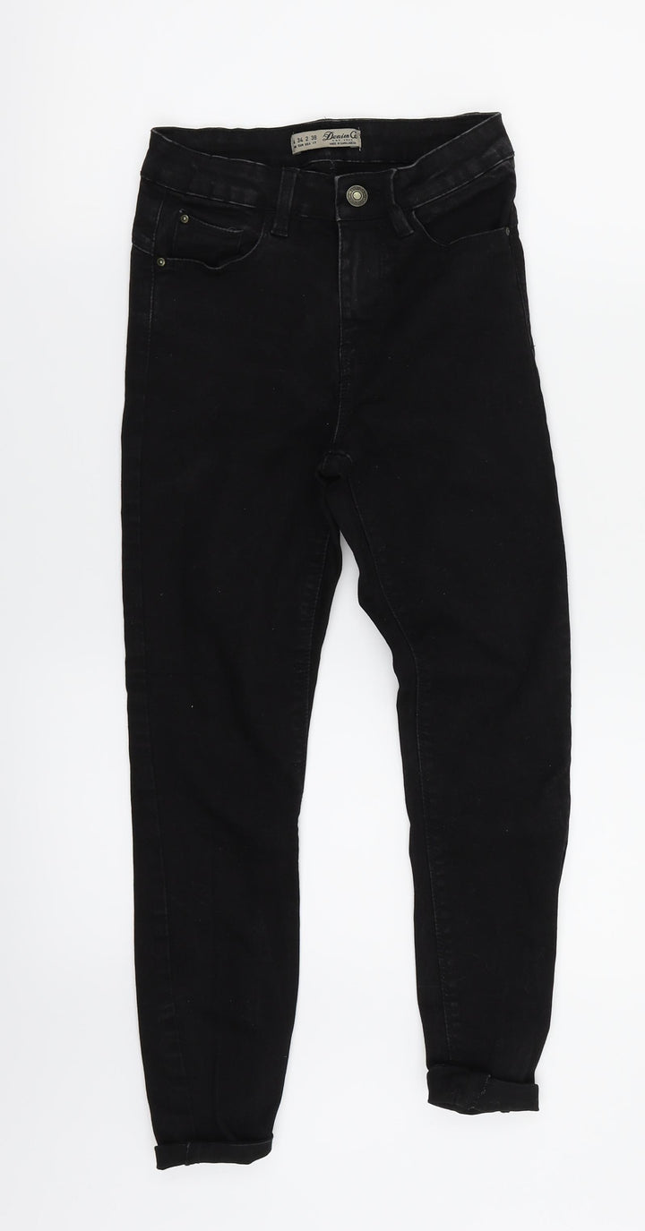 Denim & Co. Womens Black   Skinny Jeans Size 6 L28 in