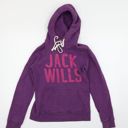 Jack Wills Womens Purple   Pullover Hoodie Size 8