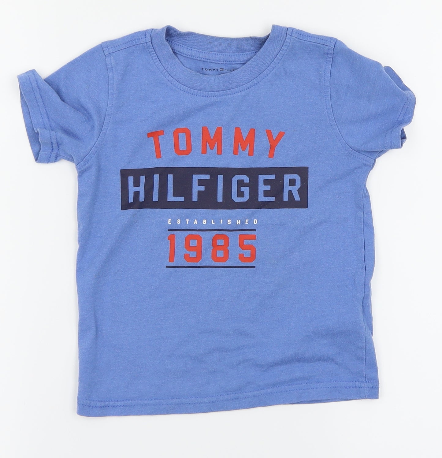 Tommy Hilfiger Boys Blue Houndstooth  Basic Polo Size 0-3 Months