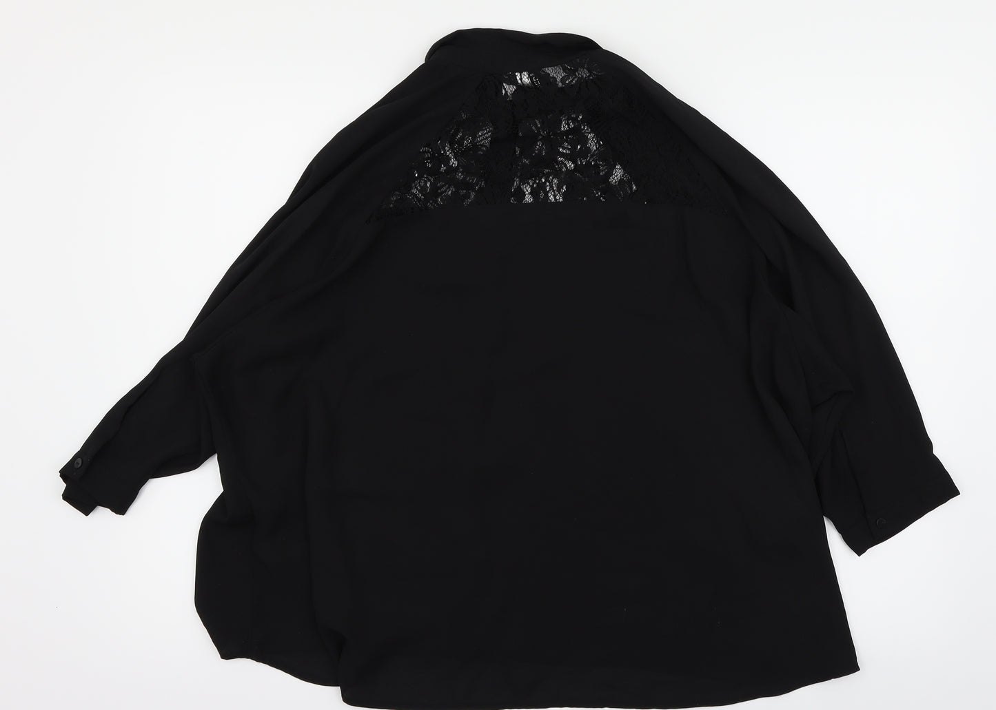 H&M Womens Black   Basic Button-Up Size 10