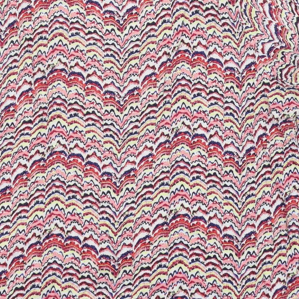 M&S Womens Multicoloured Argyle/Diamond  Basic T-Shirt Size 14