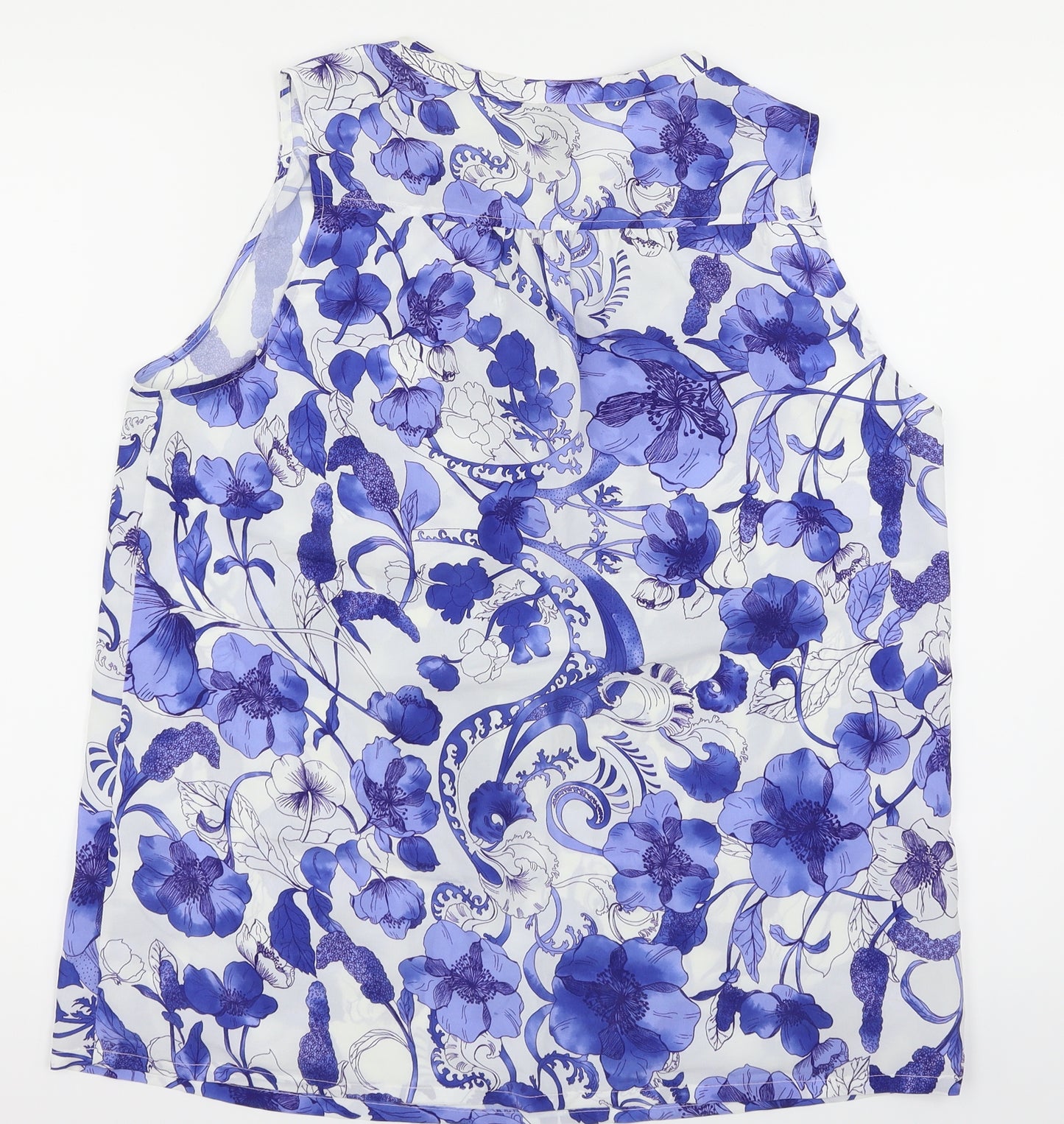 H&M Womens White Floral  Basic Blouse Size 14