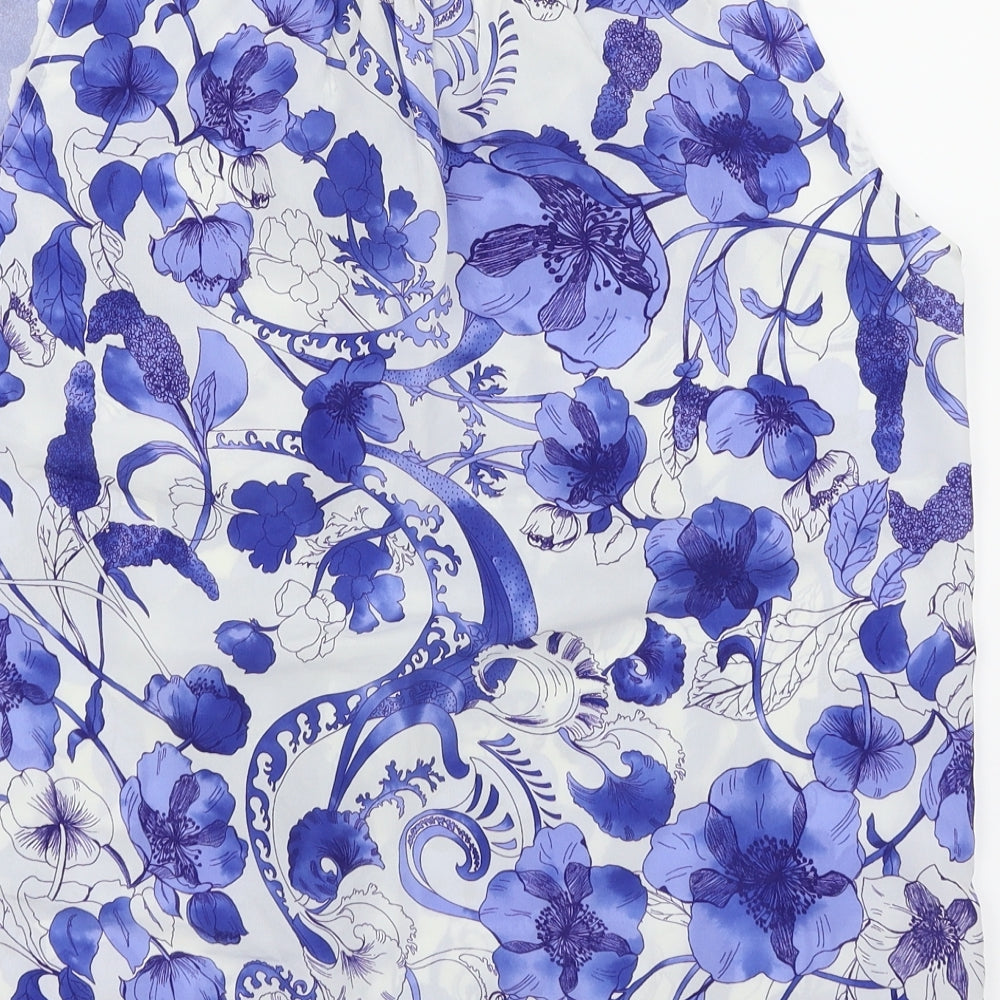 H&M Womens White Floral  Basic Blouse Size 14