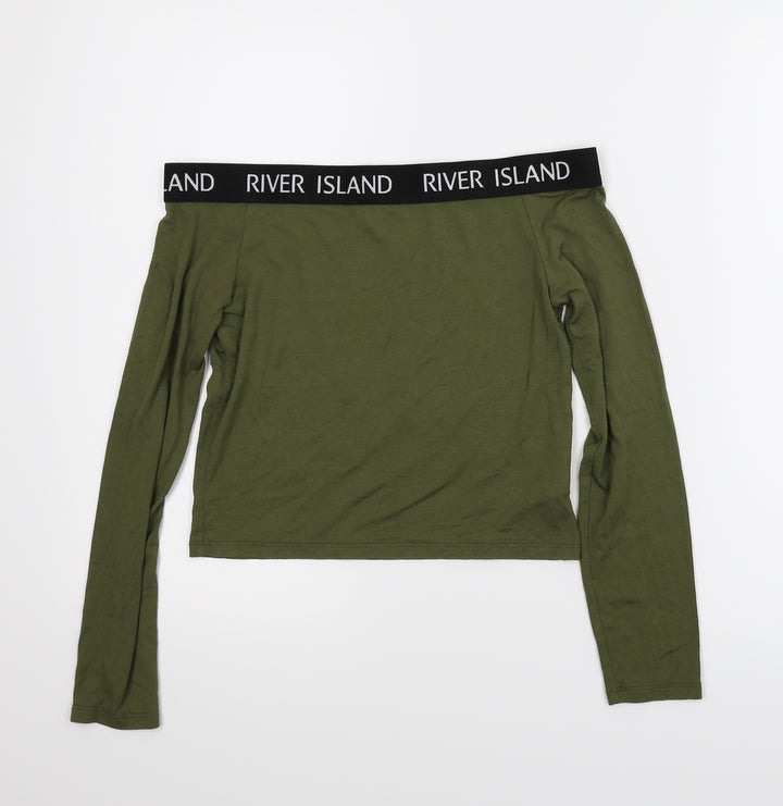 River Island Girls Green   Basic T-Shirt Size 11-12 Years