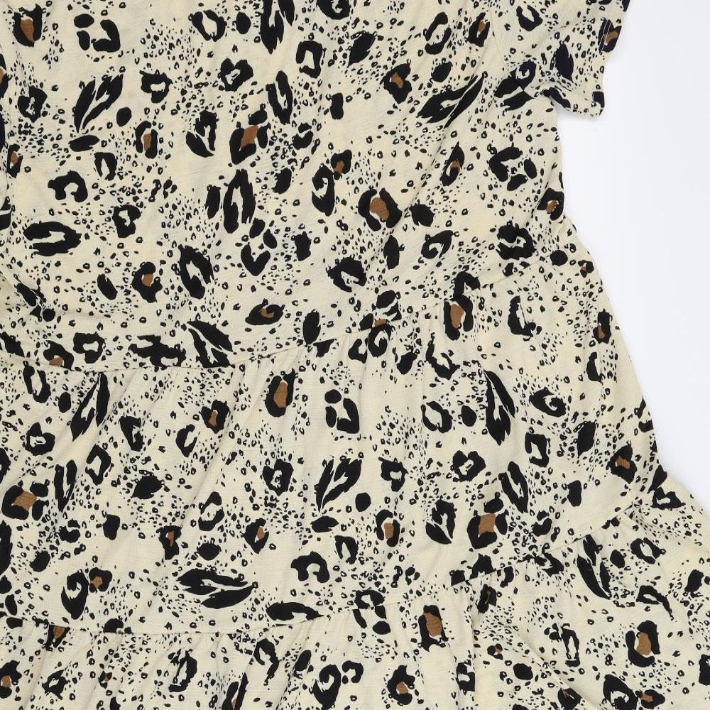 New Look Womens Beige Animal Print  A-Line  Size 16