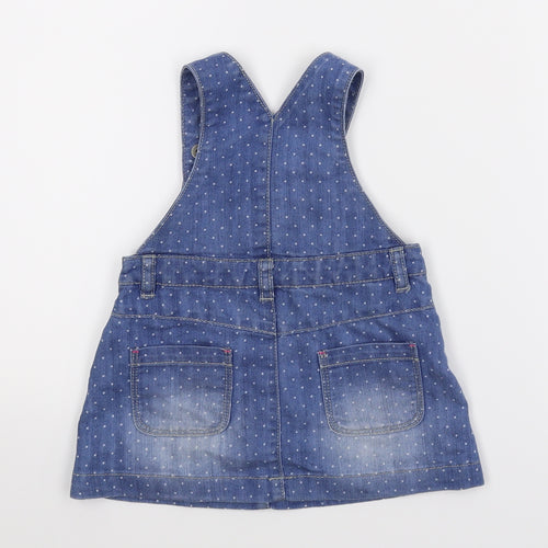 Very Girls Blue Spotted Denim A-Line  Size 9-12 Months  - Dungaree Dress
