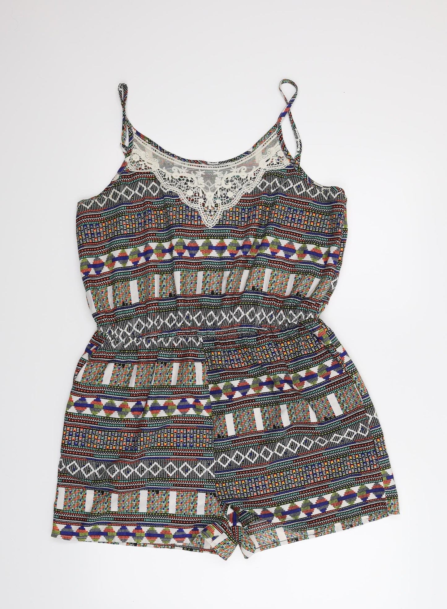 Atmosphere Womens Multicoloured Geometric  Romper One-Piece Size 16
