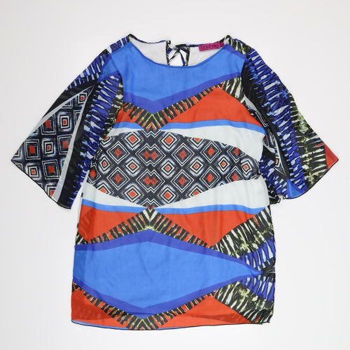 Boohoo Womens Multicoloured Geometric  Pencil Dress  Size 16