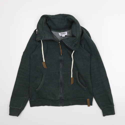 Cropp Womens Green   Full Zip Hoodie Size M  - Zip up hideaway hood