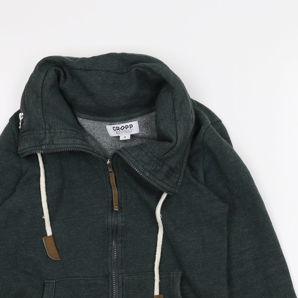 Cropp Womens Green   Full Zip Hoodie Size M  - Zip up hideaway hood